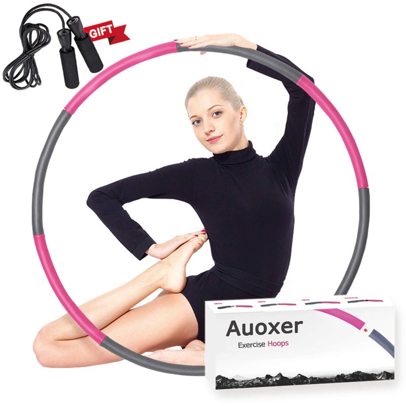 AUOXER الأطواق المرجحة لتمارين اللياقة البدنية من Auoxer تفقد الوزن بسرعة عن طريق طريقة ممتعة للتمرين وحرق الدهون، نموذج صحي للحياة الرياضية، تصميم قابل للفصل وحجم قابل للتعديل - Image 1